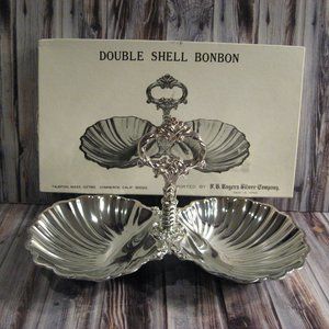 F. B. ROGERS SILVER CO. DOUBLE SHELL BONBON IN ORIGINAL BOX